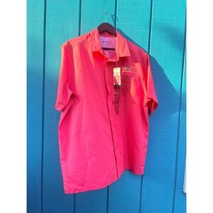 Eddie‎ Bauer Men's XL Woven Short Sleeve Button Up Shirt UPF Moisture Wicking